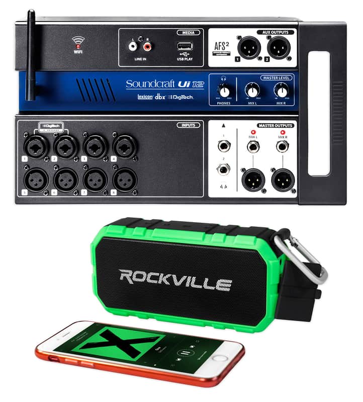 Soundcraft Ui12 12 Input Digital Mixer w/Wifi+App Control+Bluetooth Speaker image 1