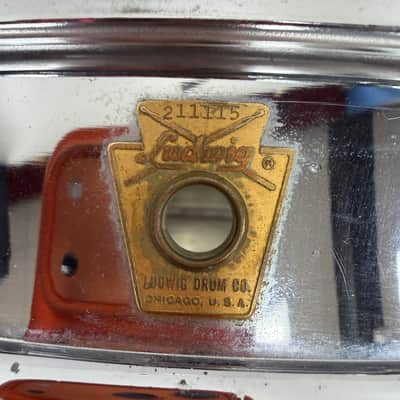 Vintage 1965 Ludwig 14"x5" Ludalloy Aluminum Snare Drum Keystone Badge No. 400? Supraphonic? image 2