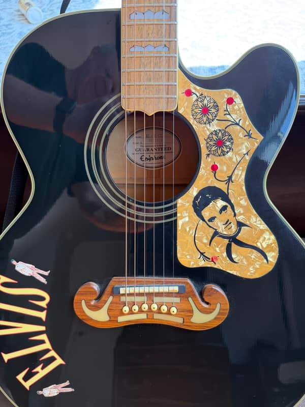 Epiphone EJ200CE Elvis Presley Signature Super Jumbo 1995 - 2000 - Black image 1