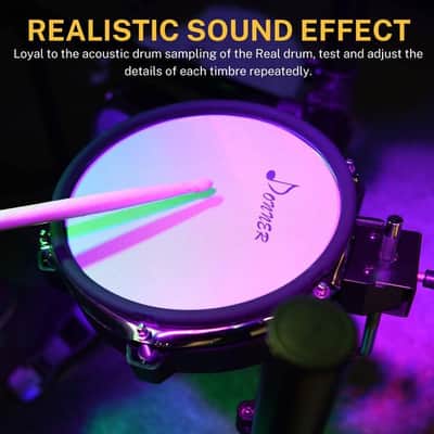 Electric Drum Set Electronic Kit Mesh Head 8 Piece, Drum Throne, Sticks Headphone and Audio Cable image 4