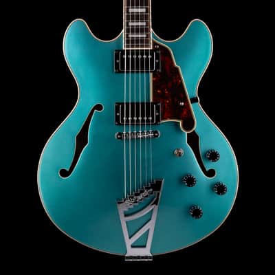 Used D’Angelico Premier DC Semi Hollowbody Turquoise With Gig Bag image 1