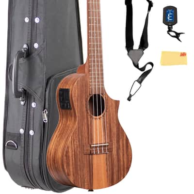 Kala KA-TK-C-CE Teak Tri-Top Concert Acoustic-Electric Ukulele w/ Case image 1