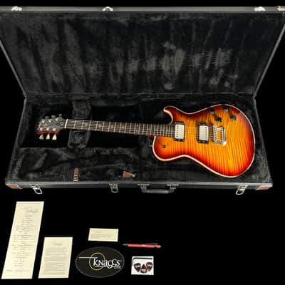2025 Knaggs Kenai Tier 1 Flame Top w Zircote Fretboard ~ Dark Cherry Burst w Natural Binding image 12