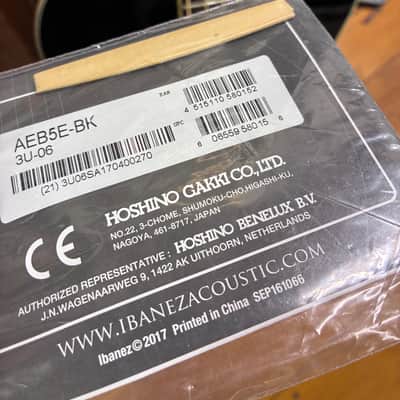 Ibanez AEB5E Acoustic-Electric Bass Guitar Black Pre Amp, Tuner, EQ image 10