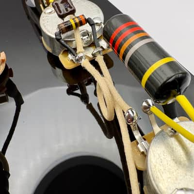 Fender Telecaster (HS) 3-way wiring harness upgrade-Humbucker neck single coil bridge with 0.022uF Bumblebee paper in oil capacitor and treble bleed mod image 2