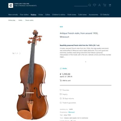 Antique French violin – built around 1930, Mirecourt image 7