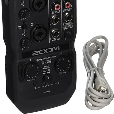 Zoom U-24 Handy Audio Interface, 2-Channel Portable USB Audio Interface, 2 XLR/TRS Combo Inputs, MIDI I/O, RCA Outputs image 1