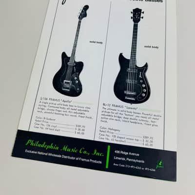 Framus Foldout Catalog No. 4 – Philadelphia Music Co. Distributor Issue 1969 image 2