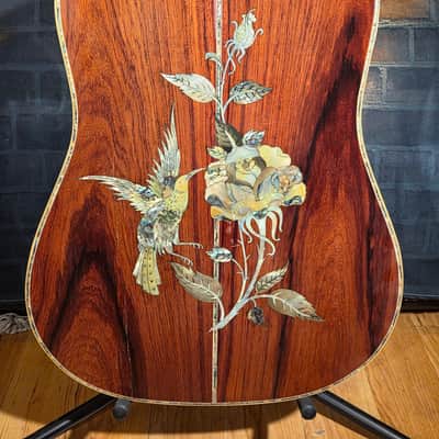 Antonio Tsai Dreadnought Acoustic Natural STUNNING Rose & Hummingbird Inlays image 14