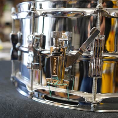 Vintage 1984 USA LUDWIG Lud-A-Loy 6.5x14" Aluminum With Bow Tie Lugs Snare Drum image 13