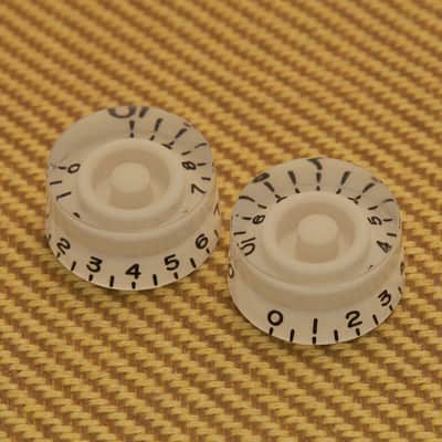 PK-0130-025 (2) White Speed Knobs For Gibson® USA & CTS Split Shaft Pots