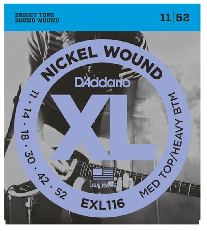 D'Addario EXL116 Nickel Medium Top/Heavy Bottom Electric Guitar Strings .011-.052 image 1