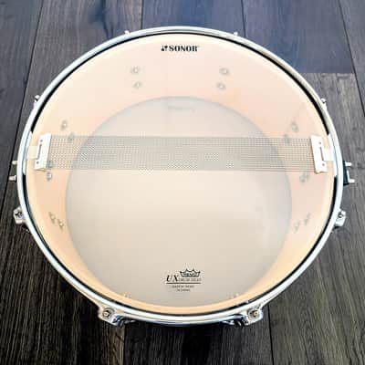 Near MINT Sonor Force 2007 Birch Shell Snare Drum 14" x 5.5" Natural Lacquer Fade Black Engineered in Germany image 7