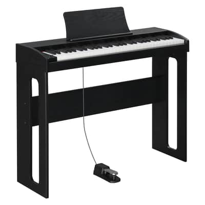 Ukscs 61 Key Piano Semi-Weighted Standard Keyboards Digital Piano with Furniture Stand，MIDI Bluetooth, Headphone，for Piano Lover Black color image 2