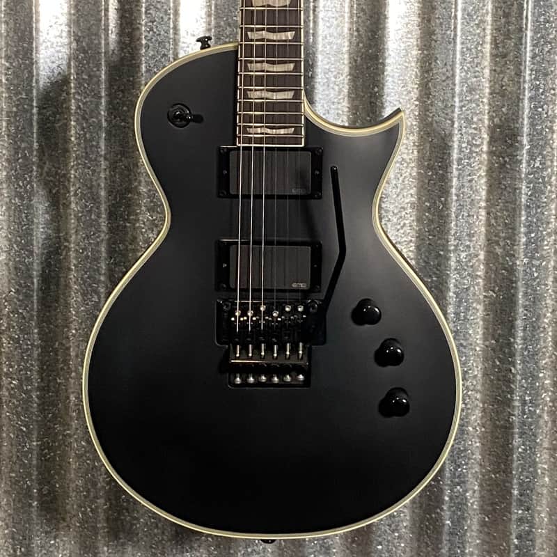 ESP LTD EC-1000 FR Floyd Rose Black Satin EMG Guitar & Case #1888 Used image 1