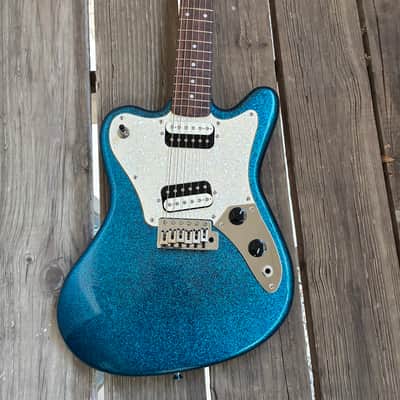 Immagine Squier Paranormal Super-Sonic 2021 - Present - Blue Sparkle electric guitar upgrades - 2