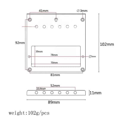Chrome Tele Style Guitar Bridge Plate with Humbucker Pickup image 6