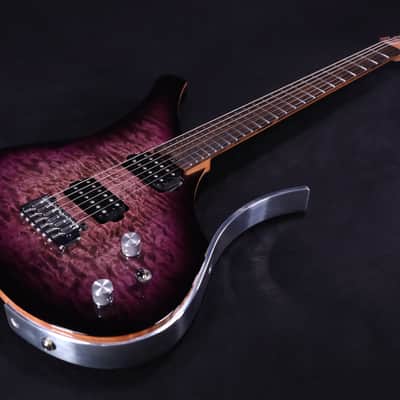Dean Gordon Virtus 6 Quilt Maple Trans Purple Burst Electric Guitar With Soft Case USED image 2