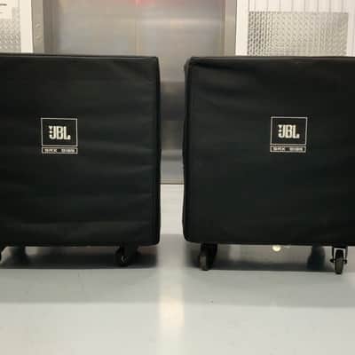 JBL SRX918S Dual Subwoofer Bundle - Mint Condition w/ Casters + Deluxe Covers + PowerCon Power cords image 1