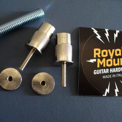 Epiphone soft brass 50 thumbwheels and posts adapters for ABR-1 bridge Les Paul Royal Mount 2026 - Nickel image 4