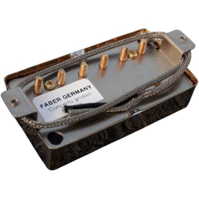 Faber PUPCG-BGG Faber Pickup Concerto grosso -Bridge- Classic '59 PAF -hand wound- Germany, Cover gold plated image 2