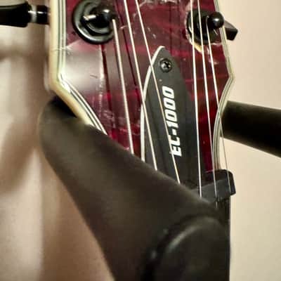 ESP LTD EC-1000QM Electric Guitar - See Thru Black Cherry REPAIRED NECK DAMAGED FRONT HEADSTOCK image 6