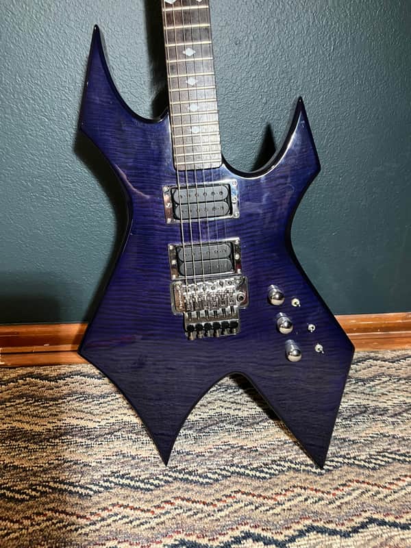 B.C. Rich NJ Warlock 1990s - Blue with upgrades image 1