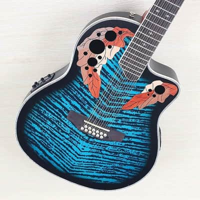 Tiger Maple Top 12 String Acoustic Electric Guitar, Okoume Wood Neck, 20 Frets Fingerboard image 1