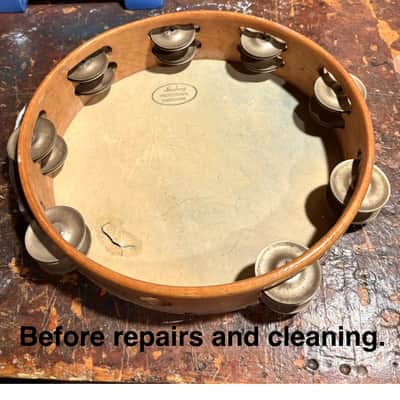 Ludwig Concert Tambourine 10” Double Row Jingles 1960's (Sound
