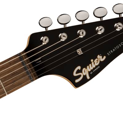 Squier Paranormal Strat-O-Sonic, Laurel board, Black Pickguard, Vintage Blonde image 3