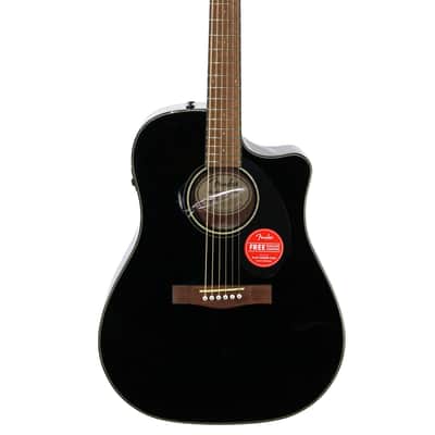 Fender CD-60SCE Solid Top Dreadnought Acoustic-Electric Guitar - Black image 1