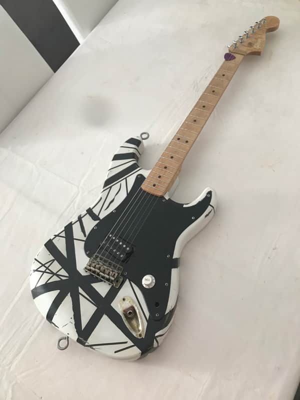 Van Halen Frankenstein Replica Guitar Black & White Franky EVH Frankenstrat image 1