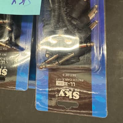 6-Pack Sky Patch Cables LL-30 BK (1 Foot) Guitar Effects 6 Pack - New image 3