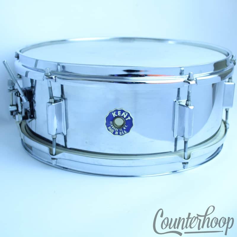 *Kent 14x5.5" Snare Drum Chrome Steel Shell Vintage 60s 6-Lug Kenmore,NY USA EXC image 1