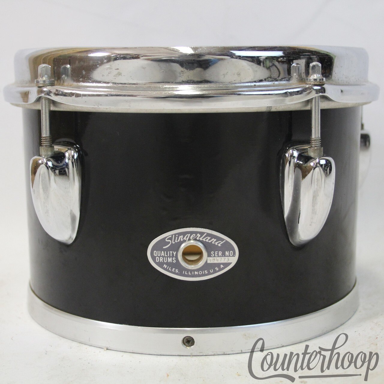 Slingerland 8x5.5"Concert Tom Drum Black Beauty Sound King 80s 5Ply Maple/Poplar — main photograph