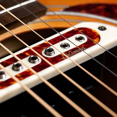 M-240E Troubadour Solid Top Concert Acoustic Guitar W/ DeArmond Tone Boss Pickup, Vintage Sunburst Satin image 8