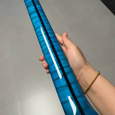 AAAAA Tele Blue Gloss Natural color Flame Maple Electric Guitar Neck Round stainless steel 22 frets hole 10mm image 12