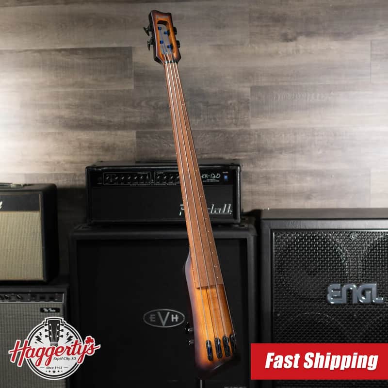 Ibanez Bass Workshop UB804 4-String Electric Upright Bass - Mahogany Oil Burst with Gig Bag image 1