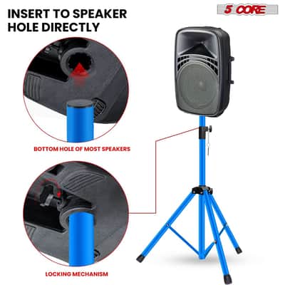 5 Core Speaker Stand Height Adjustable 54" Heavy Duty PA DJ Tripod Studio Monitor Stands image 6
