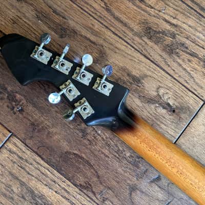 Vintage 1960s Teisco TG-64 Electric Guitar Monkey Grip Tobacco Burst Offset Tremolo MIJ Japan w/ OHSC image 10