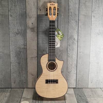 Kala KA-ASFM-C-C All Solid 'Flamed Maple' Electro Cutaway Concert Ukulele, Satin image 3