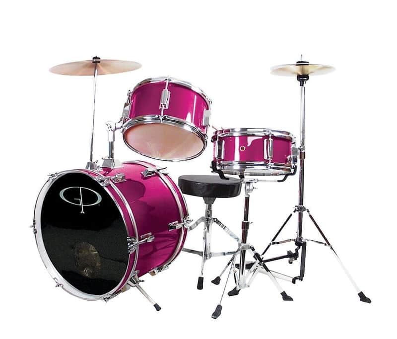 GP Percussion GP50MPK Complete Junior Drum Set (Pink, 3-Piece Set) image 1