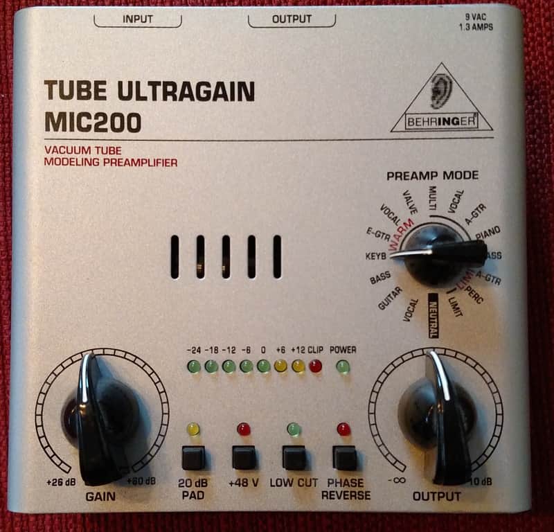 Behringer Tube Ultragain MIC200 Vacuum Tube Modeling Preamplifier