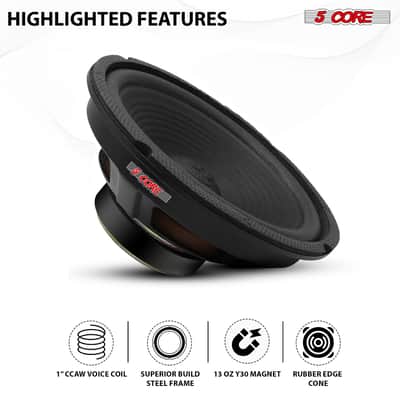 5 Core 8 Inch Car Woofer Audio Pair 1000W 4Ohm Deep Bass Subwoofer Component Loud Speaker System image 6