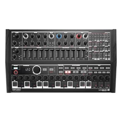 Arturia MiniBrute 2S Semi-Modular Analog Synthesizer and Step Sequencer with Steiner Parker Filter, 16 Encoders, and Basswood Body (Black)