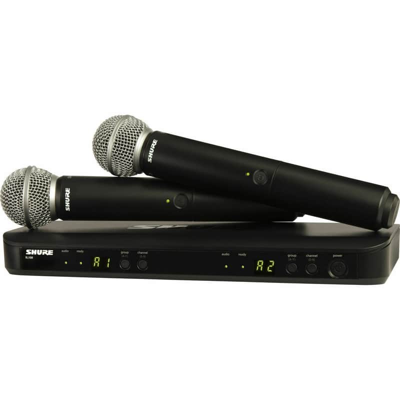 Shure BLX288/SM58-H9 Dual Handheld Wireless Microphone Mic System 512 to 542 MHz image 1
