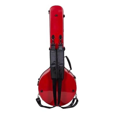 Crossrock Fiberglass Banjo Case-Fits Mastertone & Most 5-String Styles, with Interior Compartment, Backpack Straps, Hygrometer, TSA Lock-Red (CRF2023MBJRD) image 4