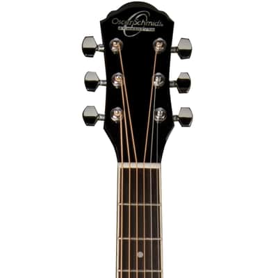 Oscar Schmidt OACEFTB Auditorium Acoustic Electric Guitar, Transparent Black image 8