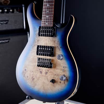 PRS SE "Exotic" Custom 24-08 Poplar Burl Limited Edition Lake Blue Midnight Burst image 3