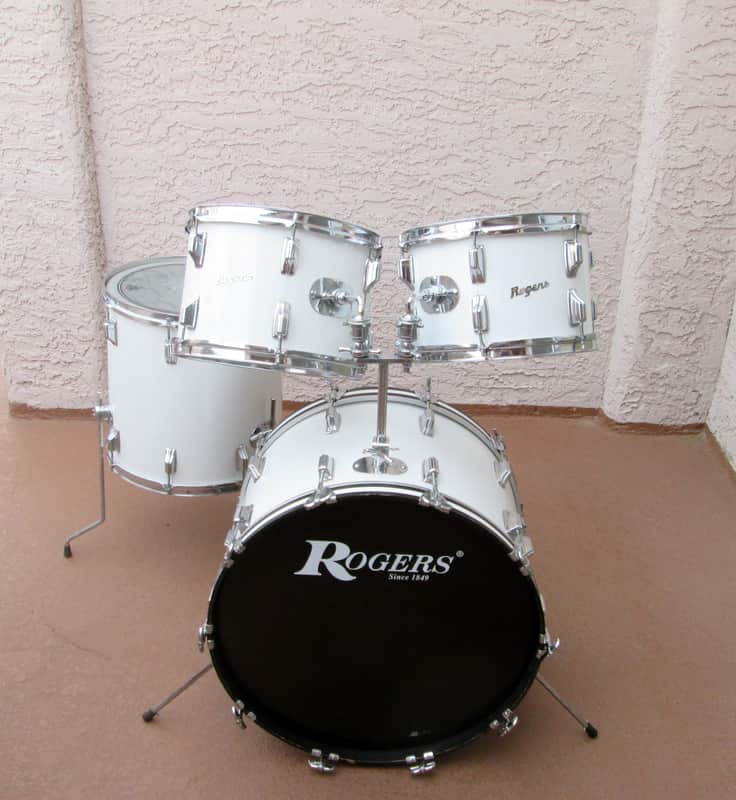 Rogers Vintage Londoner Drum Set Fullerton  White Swivomatic Script 22,12,13,16 READ image 1